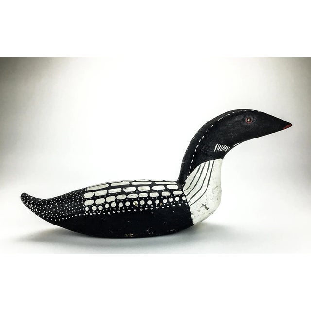 Vintage Wood Carved Folk Art Duck Statue Decoy For Sale - Image 13 of 13