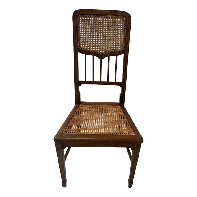 Art Deco Bedroom Chair in Marquetry Wood, 1900s For Sale