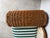 1970s Vintage Coastal Organic - Rattan Armchair With Rolled Arms & Striped Cushions For Sale - Image 11 of 15