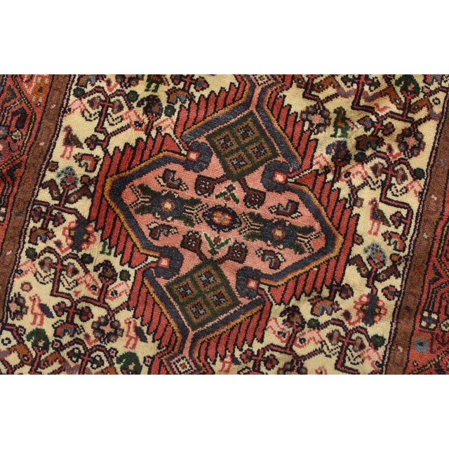 2000 - 2009 Hamedan Rug 2’7” X 4’2” Ivory Wool Vintage Tribal Hand-Knotted Carpet For Sale - Image 5 of 10