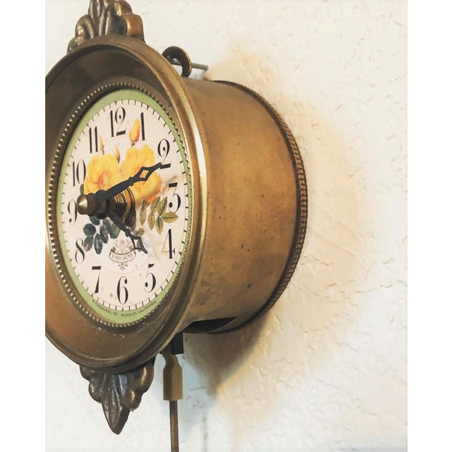 Antique Timeworks Berkeley Roses Juane Brass Pendulum Wall Clock Chairish