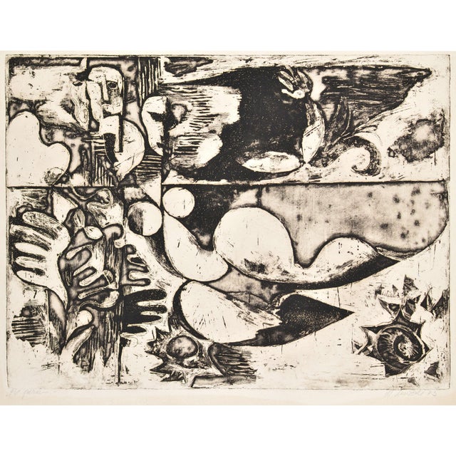 Malda Muizule, By the Sea, 1975, Etching, in Good conditions. Designed 1970 to 1979 This piece has an attribution mark, I...