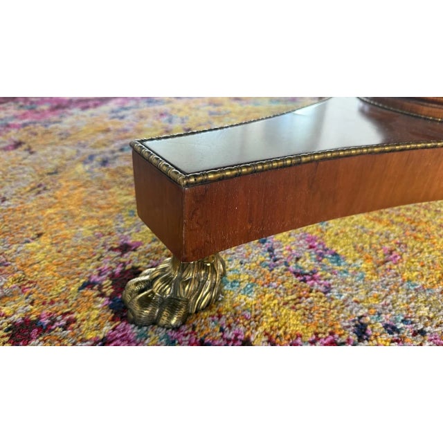 Brown Round Inlaid Pedestal Dining Table by La Maison Élégante Pour Les Meubles Français For Sale - Image 8 of 13