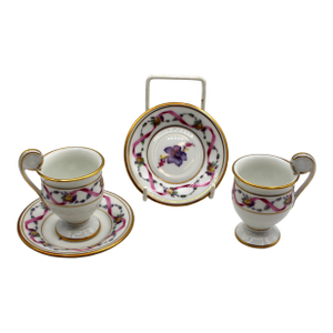 1982-2006 Pair of Italian Demitasse Cups & Saucers by Richard Ginori