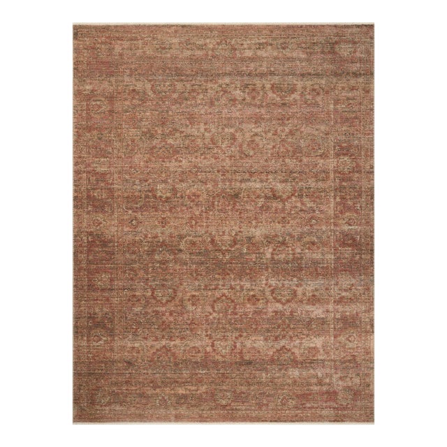 Amber Lewis x Loloi Molly Brick / Bark 2'-3" x 3'-10" Accent Rug For Sale