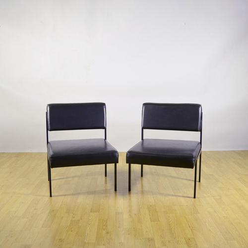 Faux Leather and Metal Frame Chairs, 1940s, Set of 2 For Sale - Image 9 of 9