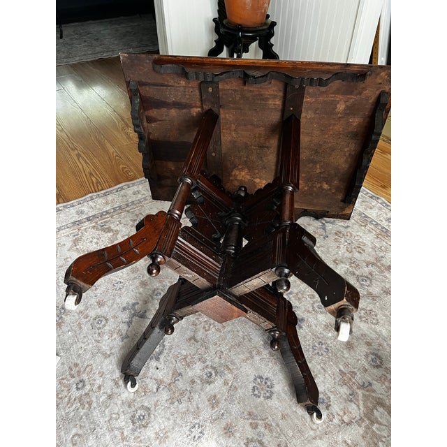 Eastlake Walnut Center Parlor Table For Sale - Image 9 of 12