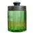 Vintage Octagonal Green Glass Canister For Sale
