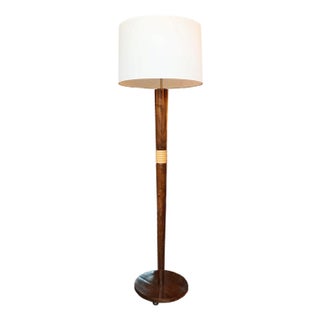 1950s Danish Art Deco Beech Floor Lamp For Sale