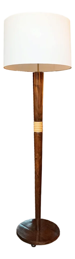 1950s Danish Art Deco Beech Floor Lamp
