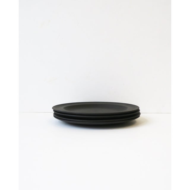 Stone 1970s Wedgwood English Matte Black Basalt Plates - Set of 4 For Sale - Image 7 of 10