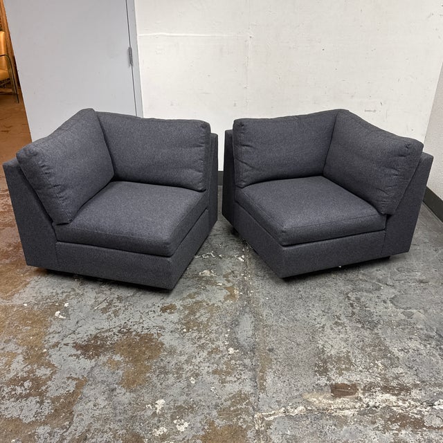 Textile Room & Board Mayer Two Piece Sofa in Flint Charcoal For Sale - Image 7 of 12