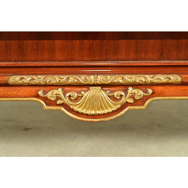 Paul Sormani Style Antique French Provincial Louis XV Burled Mahogany and Gold Gilt Queen Size Bed For Sale - Image 12 of 13