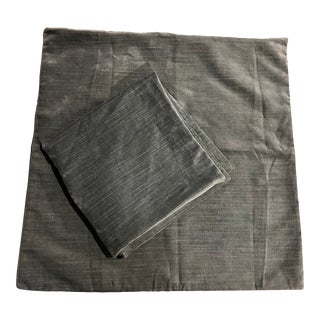 Restoration Hardware Grey Velvet Pillow Covers- a Pair For Sale