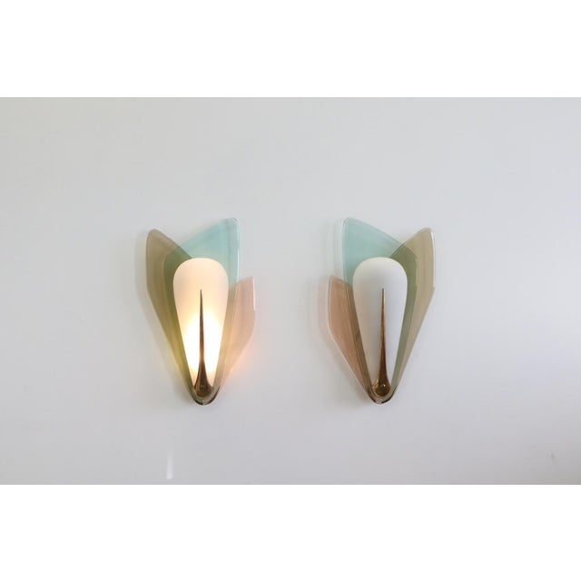 Vintage Wall Lights by Max Ingrand for Fontana Arte, Italy, 1955, Set of 2 For Sale - Image 9 of 18