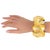 Monies Massive Black Resin and Gold Foil Stretch Bracelet Bangle For Sale - Image 10 of 10