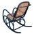 Black Early 20th Century Late Victorian Czechoslovakian Oak Scrolling Rocking Chair W/ Wicker Seat For Sale - Image 8 of 10