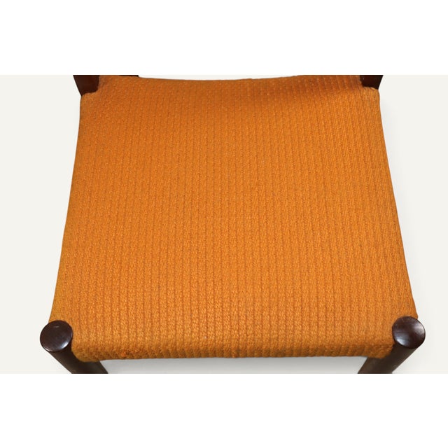 Vintage Teak and Orange Wool Chairs, 1960s, Set of 4 For Sale - Image 14 of 18