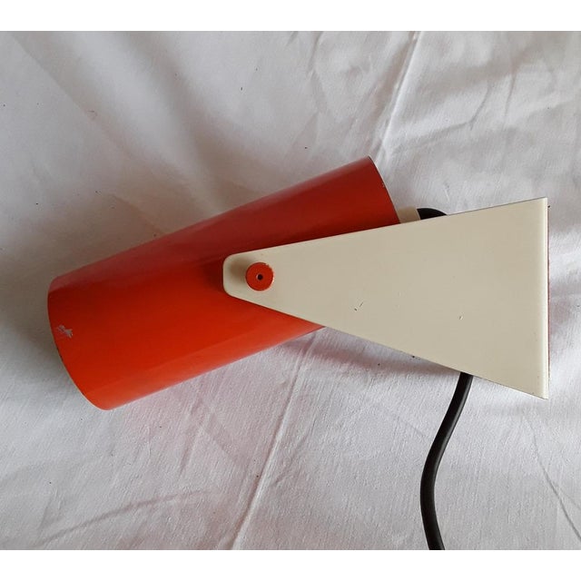 1970s Vintage Wall Lamp in Orange Metal, 1970s For Sale - Image 5 of 9