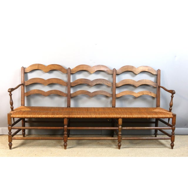 19th-Century Straw-Seated Bench or Radassier, 1890s For Sale - Image 12 of 12