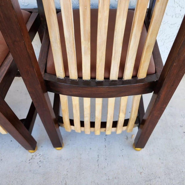 Frank Lloyd Wright Style Dining Chairs Set of 8 For Sale - Image 9 of 12