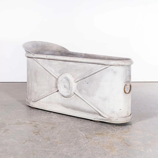 French Zinc Galvanised Bath Planter, 1940s For Sale - Image 9 of 9