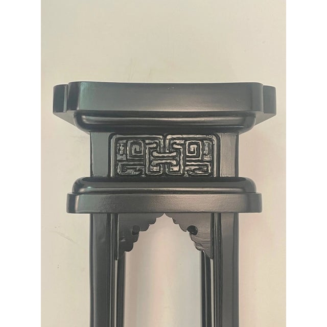 Carved Ebonized Maison Jansen Style Side Tables -A Pair For Sale - Image 10 of 13