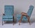 Mid-Century Modern Mid Century Italian Chairs With New Teal Tweed Upholstery - Pair For Sale - Image 3 of 13