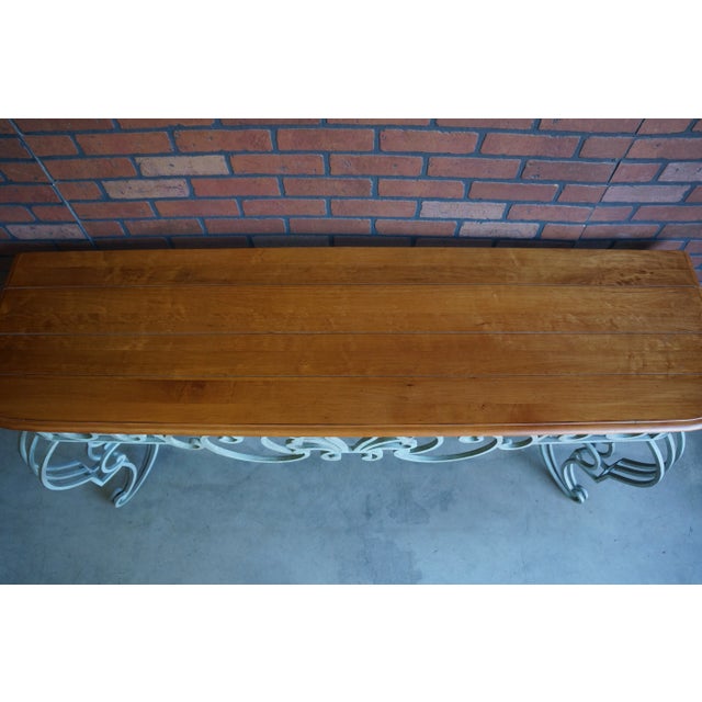 1990s 1990s Ethan Allen Hand Forged Iron Console Table & Mirror - Set of 2 For Sale - Image 5 of 9