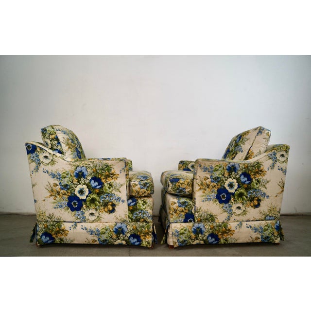 1960’s Mid-Century Modern Floral Lounge Chairs by Ethan Allen - A Pair For Sale In Los Angeles - Image 6 of 12