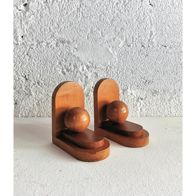 Art Deco Beechwood Bookends from LSM, 1930s, Set of 2 For Sale - Image 4 of 9