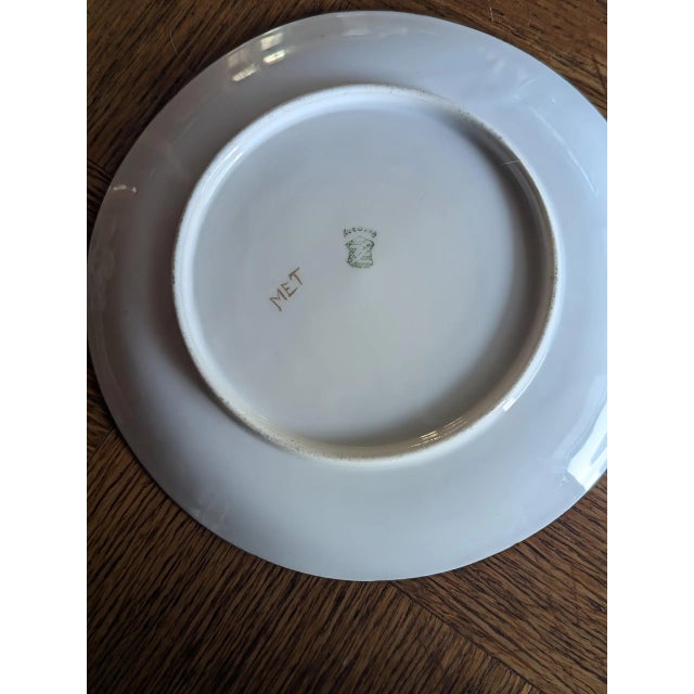 Hollywood Regency Early 20th Century German Gold Monogrammed and Trim Porcelain Plate For Sale - Image 3 of 4