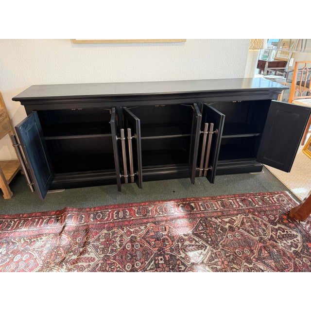English Restoration Hardware 20th Century English Brass Bar Sideboard For Sale - Image 3 of 12