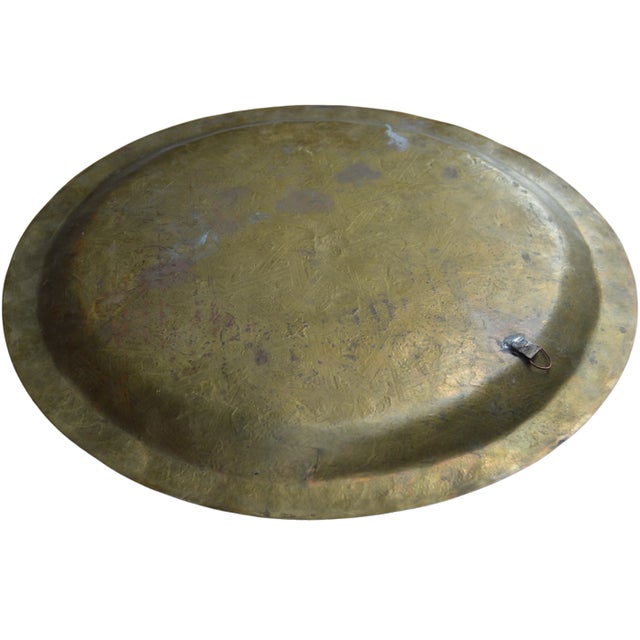 Mid 20th Century Hand-Engraved Moorish Brass Tray For Sale - Image 11 of 11