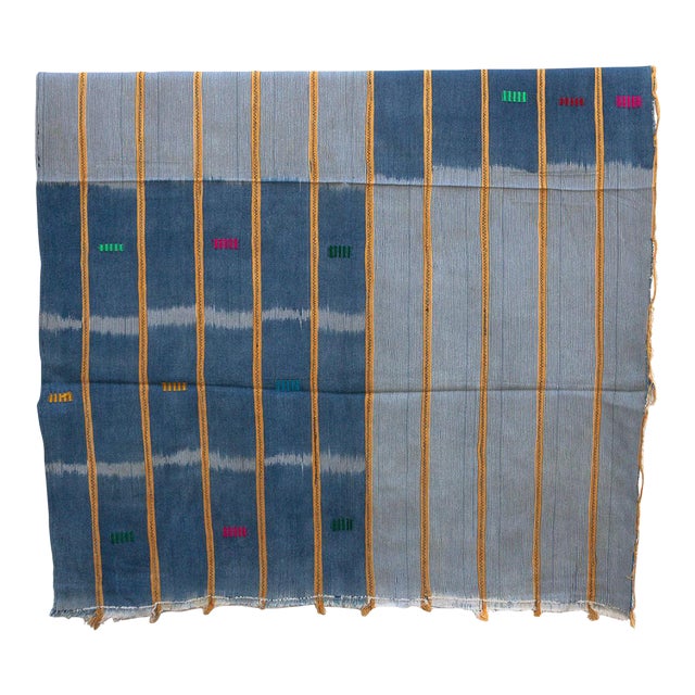 Vintage Baoule African "Katiola Mist" Ikat Throw For Sale