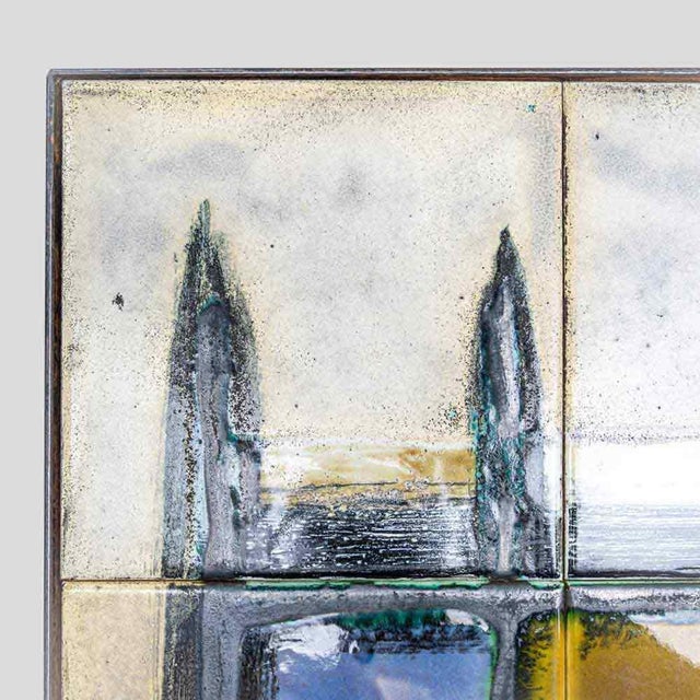 Abstract Ceramic Top on Wrought Iron Coffee Table by Juliette Belarti, 1960s For Sale - Image 4 of 15