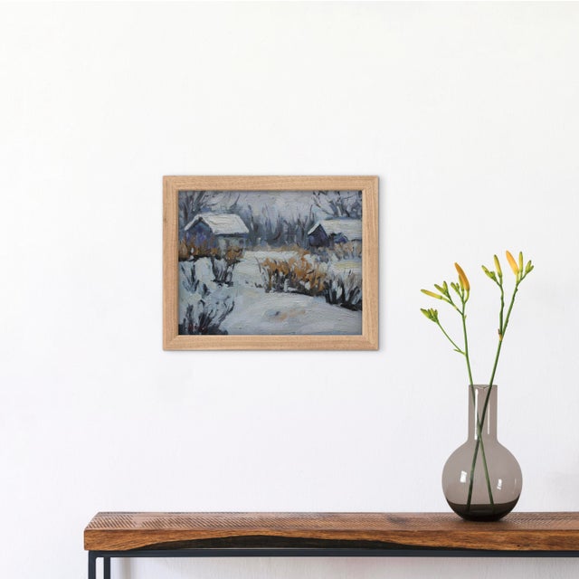 Contemporary Winterscapes — Winter Snowscape (Original Oil Painting) For Sale - Image 3 of 7