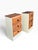 A charming matching pair of vintage handmade solid-wood nightstands featuring compact proportions, warm natural wood...