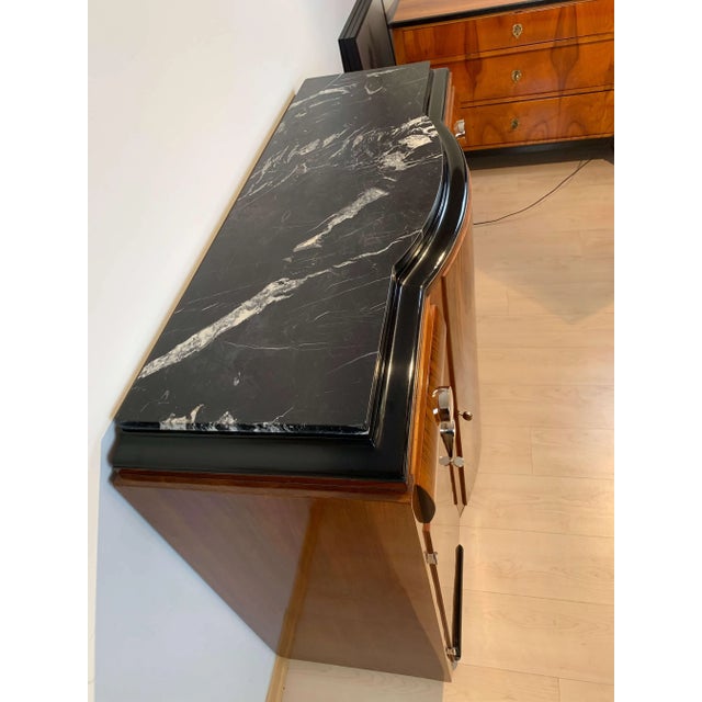 Art Deco Sideboard, Walnut Veneer, Nickel Fittings, France, circa 1930 For Sale - Image 16 of 18