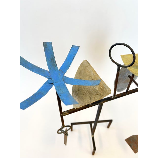 Abstract mixed metal and paint sculpture by self taught artist Bill Low (Scotland 1898-1980), titled “Flora” and created...