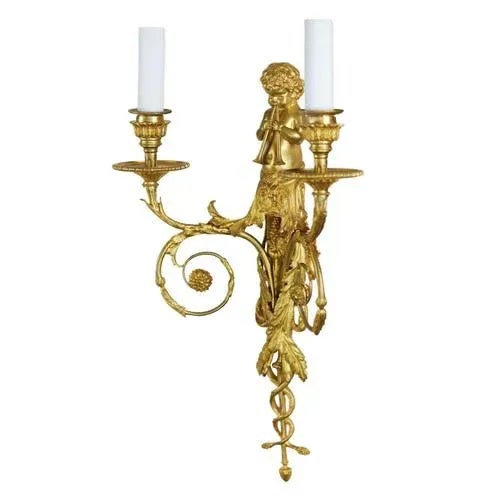 French Gilt Bronze Sconces, Set of 2 For Sale - Image 4 of 7