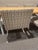 2003 Set of 4 Mies Van Der Rohe for Knoll Flat Bar Brno Arm Chairs Grid Fabric Pattern For Sale - Image 15 of 15