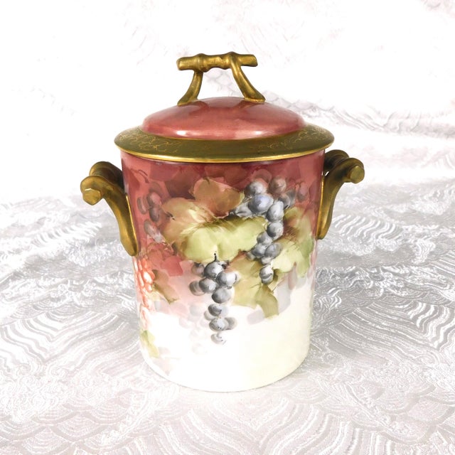 Contemporary 1900s Gerard, Dufraisseix & Abbot Hand Painted Condensed Milk Jar For Sale - Image 3 of 8