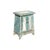 This rustic cabinet exudes a weathered, vintage charm with its faded turquoise finish, showcasing the natural wear and...