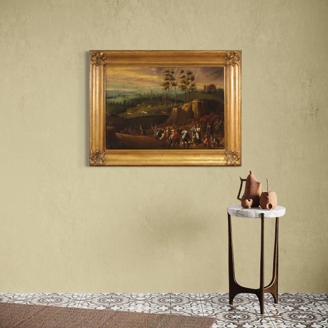 Mid 18th Century Landscape with Wayfarers, 1750, Oil on Canvas, Framed For Sale - Image 5 of 16