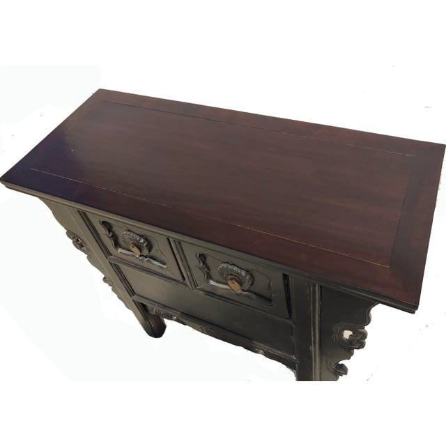Early 20th Century Dark Brown Antique Coffer Table with Two Drawers For Sale - Image 4 of 10