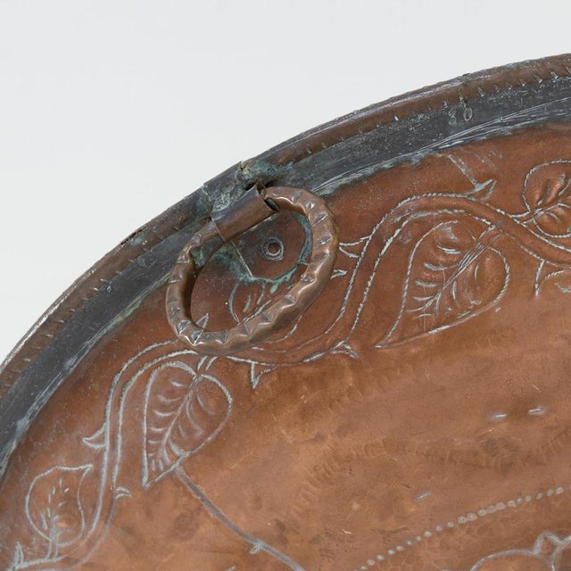 Black Large Decorative Copper Plate with Wrought Iron Structure, 1950s For Sale - Image 8 of 10