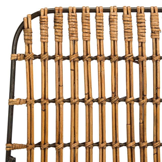 Wicker Dining Chair in Natural Brown Wash - a Pair For Sale - Image 9 of 11