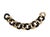 Metal Christina Addison Elegant Alternating Yellow Gold Twisted Link and Black Jade Link Bracelet For Sale - Image 7 of 12