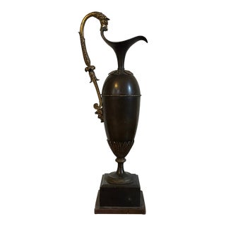 French Empire Ormolu and Patinated Bronze Ewer Vase or Urn Attributed to Claude Galle 1810 For Sale